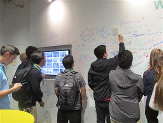 Facebook Tour - Students write on a message board