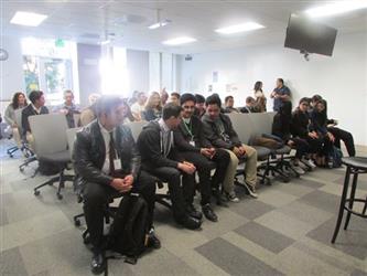 Facebook Tour - Students participating in Panel Discussion with Facebook Employees