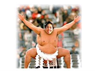 A photoshop of Kevin Tsuis head on a sumo wrestlers body