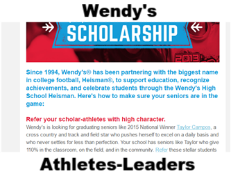 Wendys Heisman Scholarship