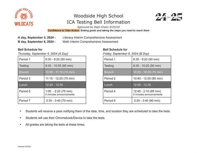 ICA Bell Schedule