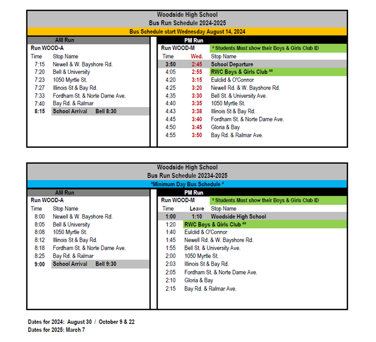 Bus Schedule 24-25